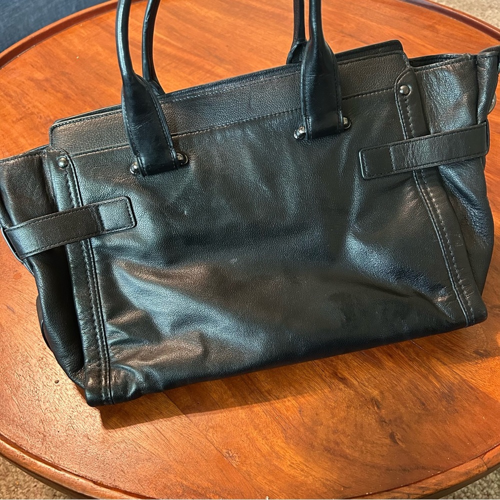 Coach Black Soft Leather Swagger Bag Shoulder Purse - Picture 10 of 16